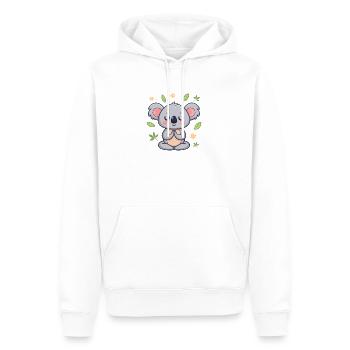Koala zen feuilles et fleurs - Sweat à capuche Premium bio Homme - blanc - Devant - Nico (187cm)