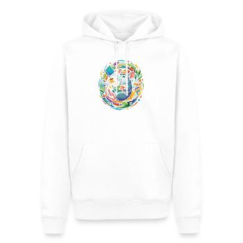 Bookworm in the book circle Lesefluss Bücherwurm - Men’s Premium Organic Hoodie - white - Front - Nico (187cm)