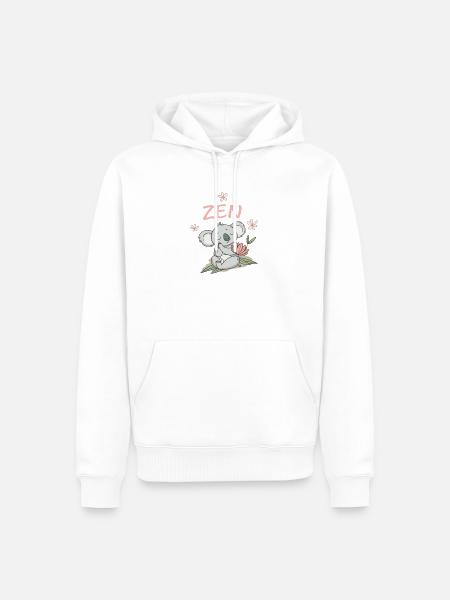 Koala-Zen: Pastell-Lotus-Meditation - Männer Premium Bio Hoodie - Weiß