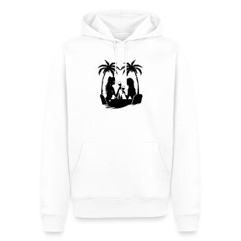 Filles Palmiers de Fête Femmes - Sweat à capuche Premium bio Homme - blanc - Devant - Nico (187cm)