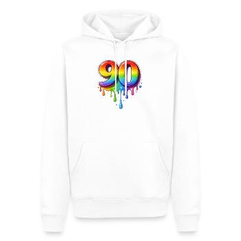 90 Rainbow Retro Number - Men’s Premium Organic Hoodie - white - Front - Nico (187cm)