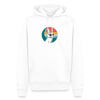 Retro-Kaninchen in der Sonne - Männer Premium Bio Hoodie - Weiß - Vorne - Nico (187cm)