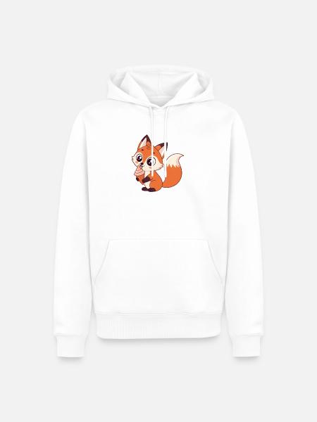 Gourmet Fox Eiscreme - Männer Premium Bio Hoodie - Weiß