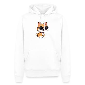 Chiot orange lunettes soleil - Sweat à capuche Premium bio Homme - blanc - Devant - Nico (187cm)