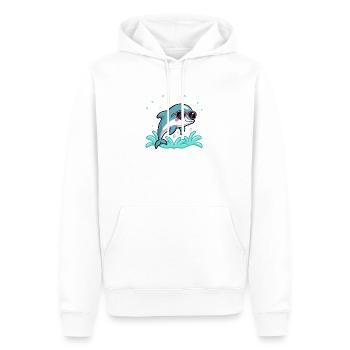 Delfin-Surfer-Chic-Rosenbrillen - Männer Premium Bio Hoodie - Weiß - Vorne - Nico (187cm)