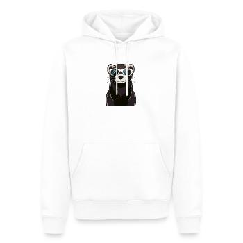 Furet Cool avec Lunettes de Soleil - Sweat à capuche Premium bio Homme - blanc - Devant - Nico (187cm)