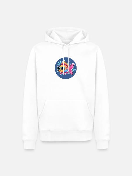 Fish Bright Sunglasses - Männer Premium Bio Hoodie - Weiß