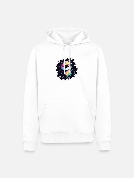 Panda Rainbow Galaxy Cool Glasses - Men’s Premium Organic Hoodie - white