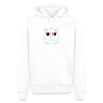 Guinea Pig Arc en Ciel Ligne et Lunettes - Sweat à capuche Premium bio Homme - blanc - Devant - Nico (187cm)