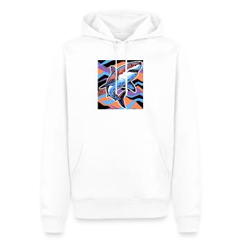 Requin - Sweat à capuche Premium bio Homme - blanc - Devant - Nico (187cm)