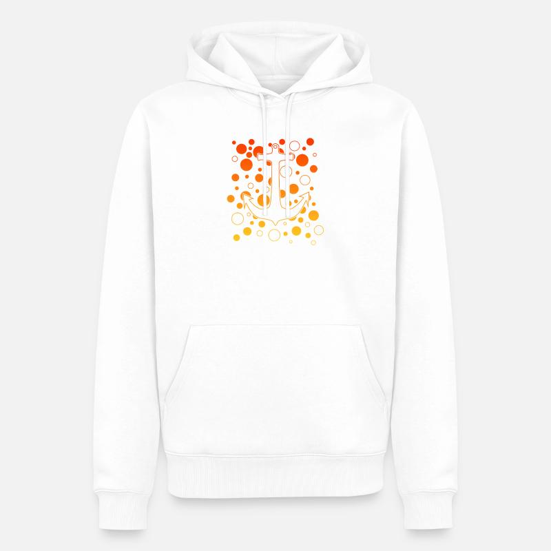 Leuchtender Anker mit Bubbles - Männer Premium Bio Hoodie - Weiß