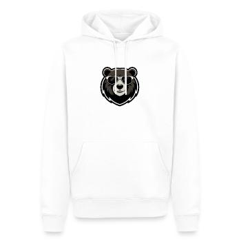 Ourse urbain lunettes noires - Sweat à capuche Premium bio Homme - blanc - Devant - Nico (187cm)
