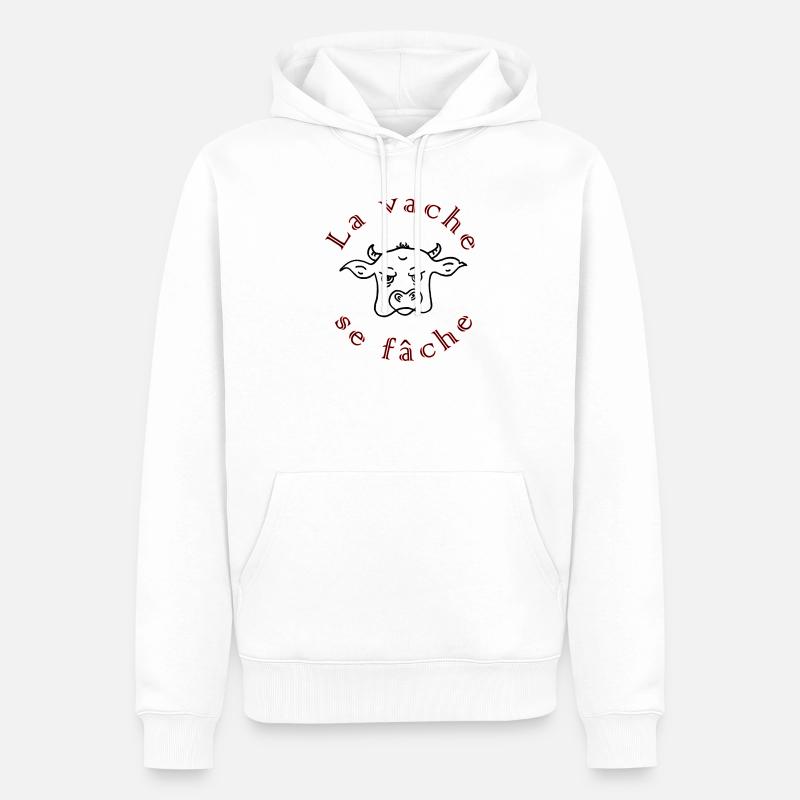 Die Kuh wird wütend schwarz - Männer Premium Bio Hoodie - Weiß