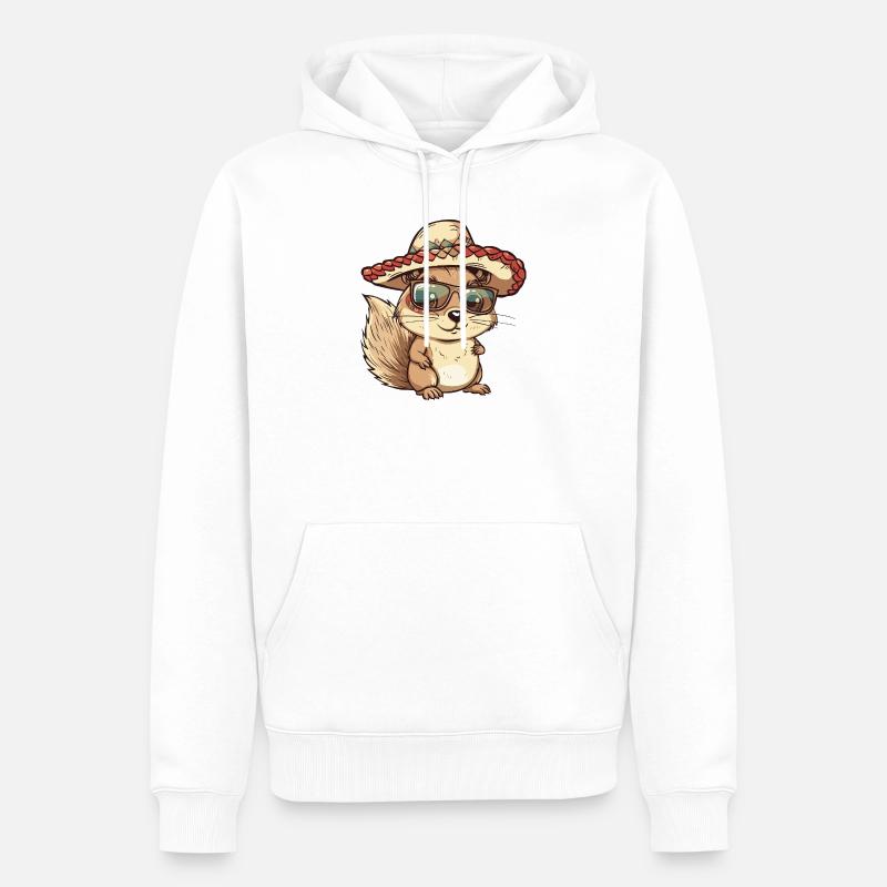 Sombrero comique comique Écureuil - Sweat à capuche Premium bio Homme - blanc