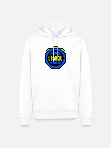 Stopwatch Best Time Half Marathon - Men’s Premium Organic Hoodie - white