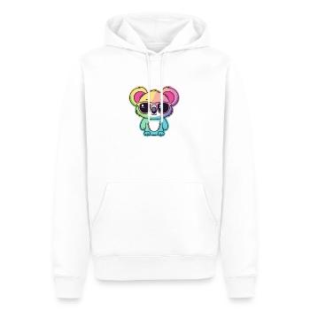 Regenbogen-Neon-Koala mit Brille - Männer Premium Bio Hoodie - Weiß - Vorne - Nico (187cm)