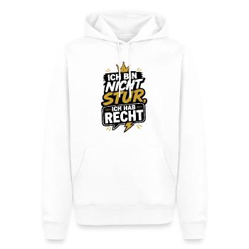 Ich bin nicht stur - Männer Premium Bio Hoodie - Weiß - Vorne - Nico (187cm)