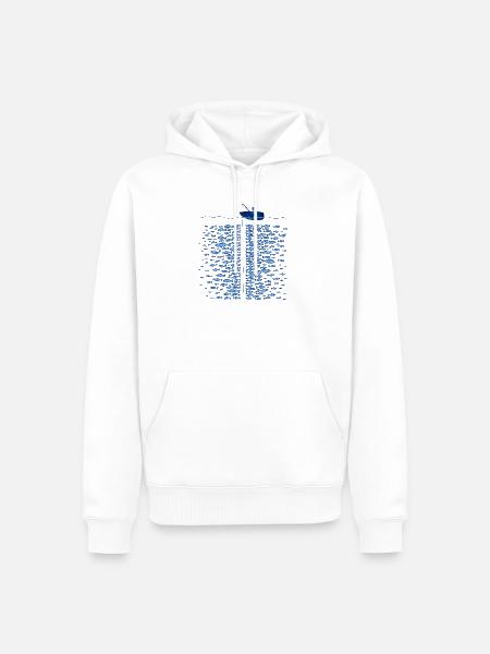 Vintage-Männer-Fischer im Boot-T-Shirt - Männer Premium Bio Hoodie - Weiß