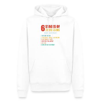 Sechs Phasen Debugging - Männer Premium Bio Hoodie - Weiß - Vorne - Nico (187cm)