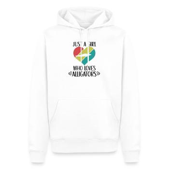 Retro Alligator Herz Silhouette - Männer Premium Bio Hoodie - Weiß - Vorne - Nico (187cm)