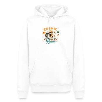 Kosmische Pfoten: Katzenastronaut - Männer Premium Bio Hoodie - Weiß - Vorne - Nico (187cm)