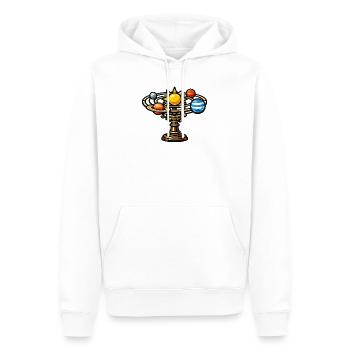 Solar orbital on bronze stem - Men’s Premium Organic Hoodie - white - Front - Nico (187cm)