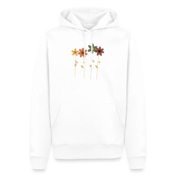 Retro Flowers in Row - Men’s Premium Organic Hoodie - white - Front - Nico (187cm)