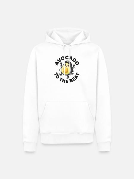 Avocado Beat coole Fruchtparty - Männer Premium Bio Hoodie - Weiß