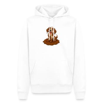 Joyeux Champion des Flaques de Chien Boueux - Sweat à capuche Premium bio Homme - blanc - Devant - Nico (187cm)