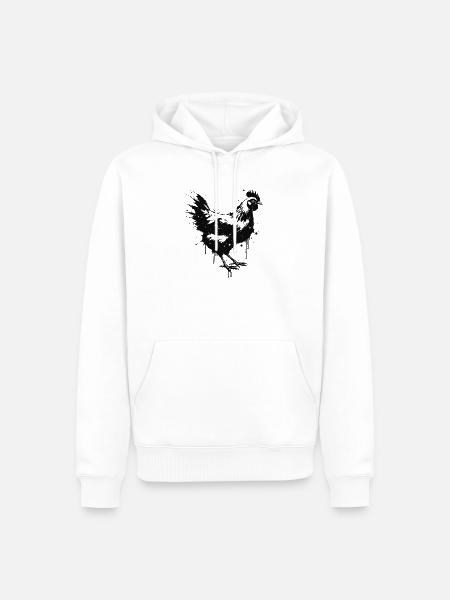 Hen Style Splatter Art Black - Männer Premium Bio Hoodie - Weiß