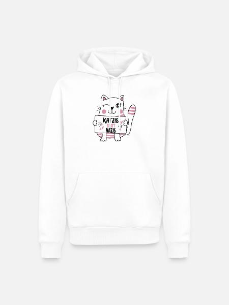 Katzis statt Nazis - Männer Premium Bio Hoodie - Weiß