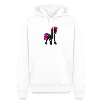 Punk Unicorn rockt einen rosa Irokesenschnitt - Männer Premium Bio Hoodie - Weiß - Vorne - Nico (187cm)
