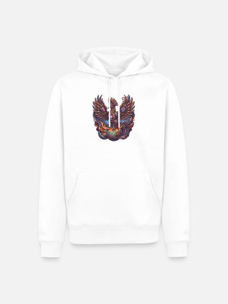 Stahlphönix der Flammen - Männer Premium Bio Hoodie - Weiß