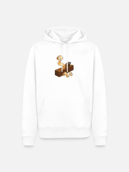 Holzhobel und Späne - Männer Premium Bio Hoodie - Weiß