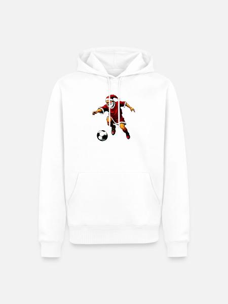 Fussballer Weihnachten - Männer Premium Bio Hoodie - Weiß