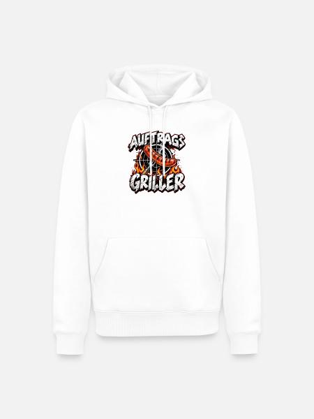 Auftragsgriller Feuer Wurst Action - Männer Premium Bio Hoodie - Weiß