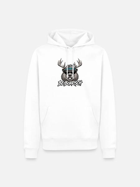 BeBoarisch Hipster Wildface - Männer Premium Bio Hoodie - Weiß