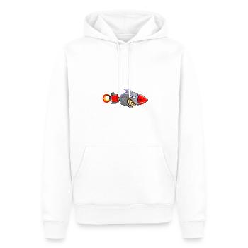 Shark Rocket - Men’s Premium Organic Hoodie - white - Front - Nico (187cm)