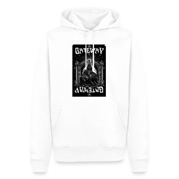 Gateway - Men’s Premium Organic Hoodie - white - Front - Nico (187cm)