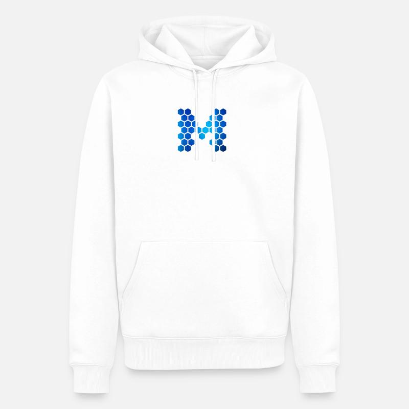 m hex Logo - Männer Premium Bio Hoodie - Weiß