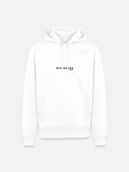 Sylt Koordinaten - Männer Premium Bio Hoodie - Weiß
