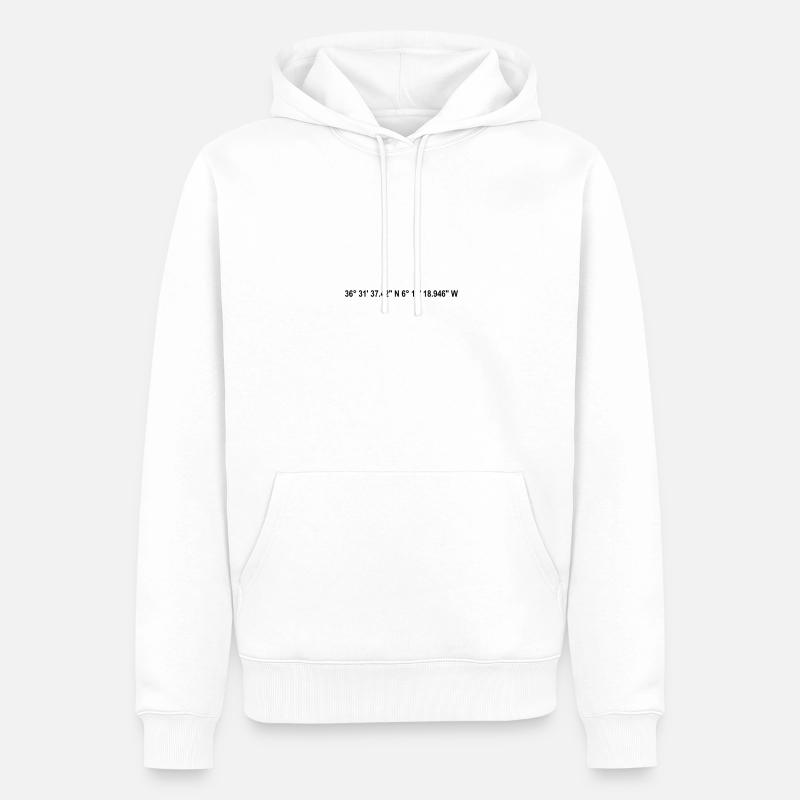 Coordonnées de Cadix - Sweat à capuche Premium bio Homme - blanc