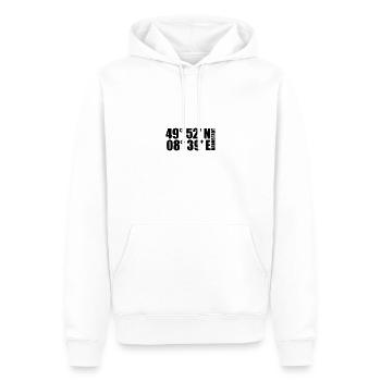 Coordonnées de Darmstadt - Sweat à capuche Premium bio Homme - blanc - Devant - Nico (187cm)