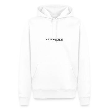 Coordonnées de La Corogne - Sweat à capuche Premium bio Homme - blanc - Devant - Nico (187cm)