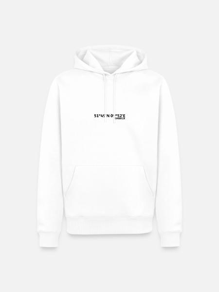 Einbeck Koordinaten - Männer Premium Bio Hoodie - Weiß
