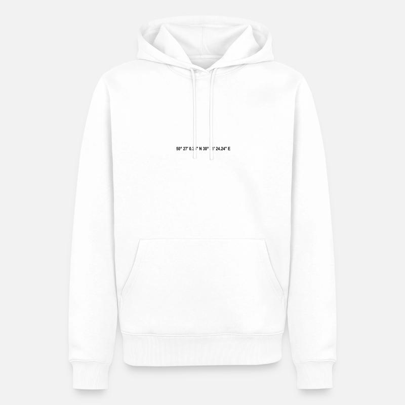 Kiev Ukraine Coordonnées - Sweat à capuche Premium bio Homme - blanc