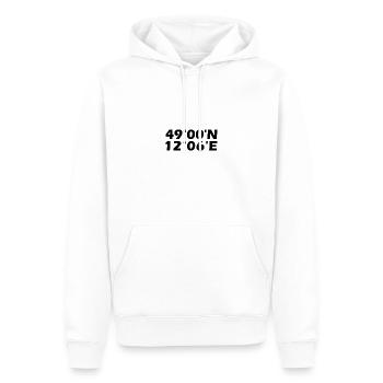 Coordonnées de Ratisbonne - Sweat à capuche Premium bio Homme - blanc - Devant - Nico (187cm)
