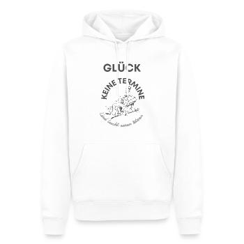 Glück - Keine Termine und leicht einen sitzen - Männer Premium Bio Hoodie - Weiß - Vorne - Nico (187cm)