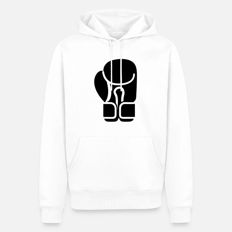 Boxhandschuh - Männer Premium Bio Hoodie - Weiß