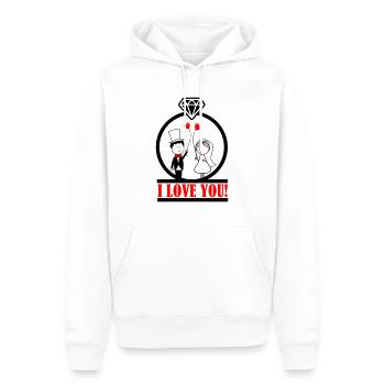 i love you 2 - Männer Premium Bio Hoodie - Weiß - Vorne - Nico (187cm)